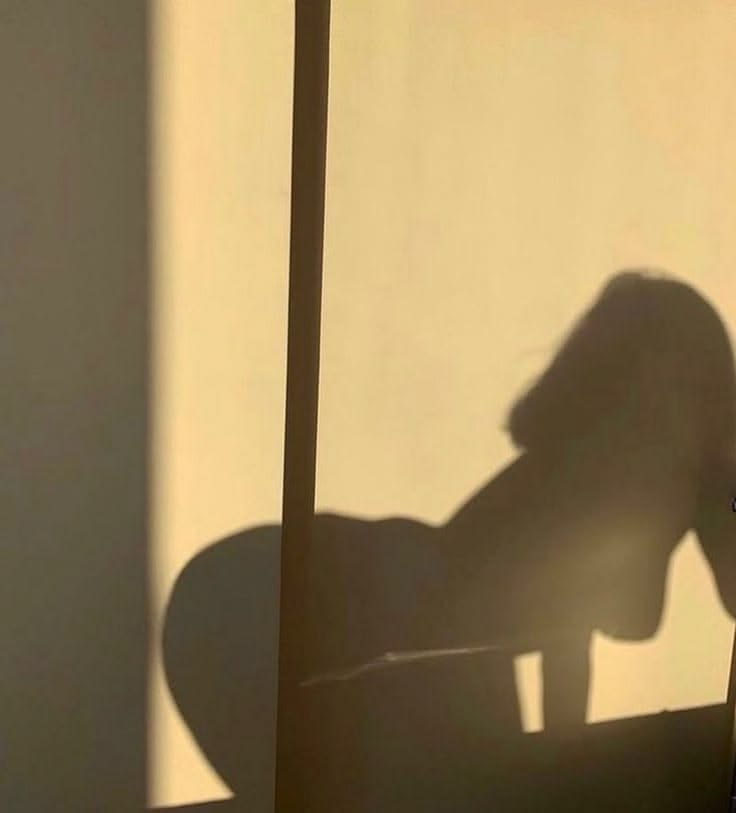 An aesthetic teasing photo of a woman's shadow. She is position so that her ass is the focus of the photo.