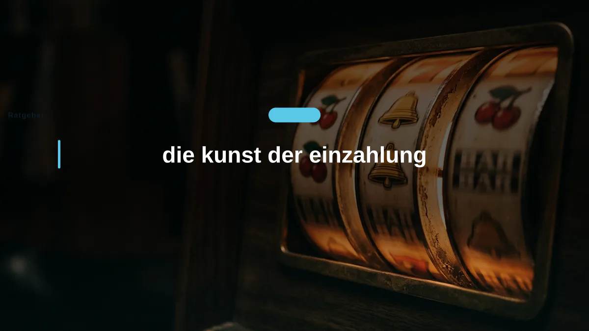 die kunst der einzahlung