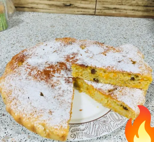 Фото Пирог-манник с тыквой, яблоками и изюмом