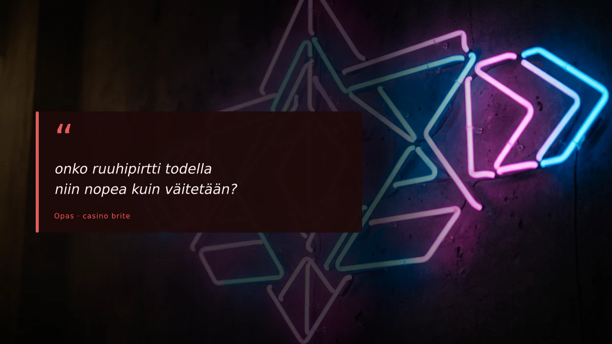 onko ruuhipirtti todella niin nopea kuin väitetään?