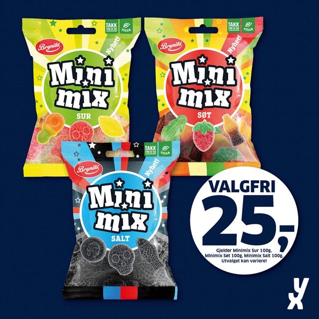 Minimix sur, søt og salt godteri