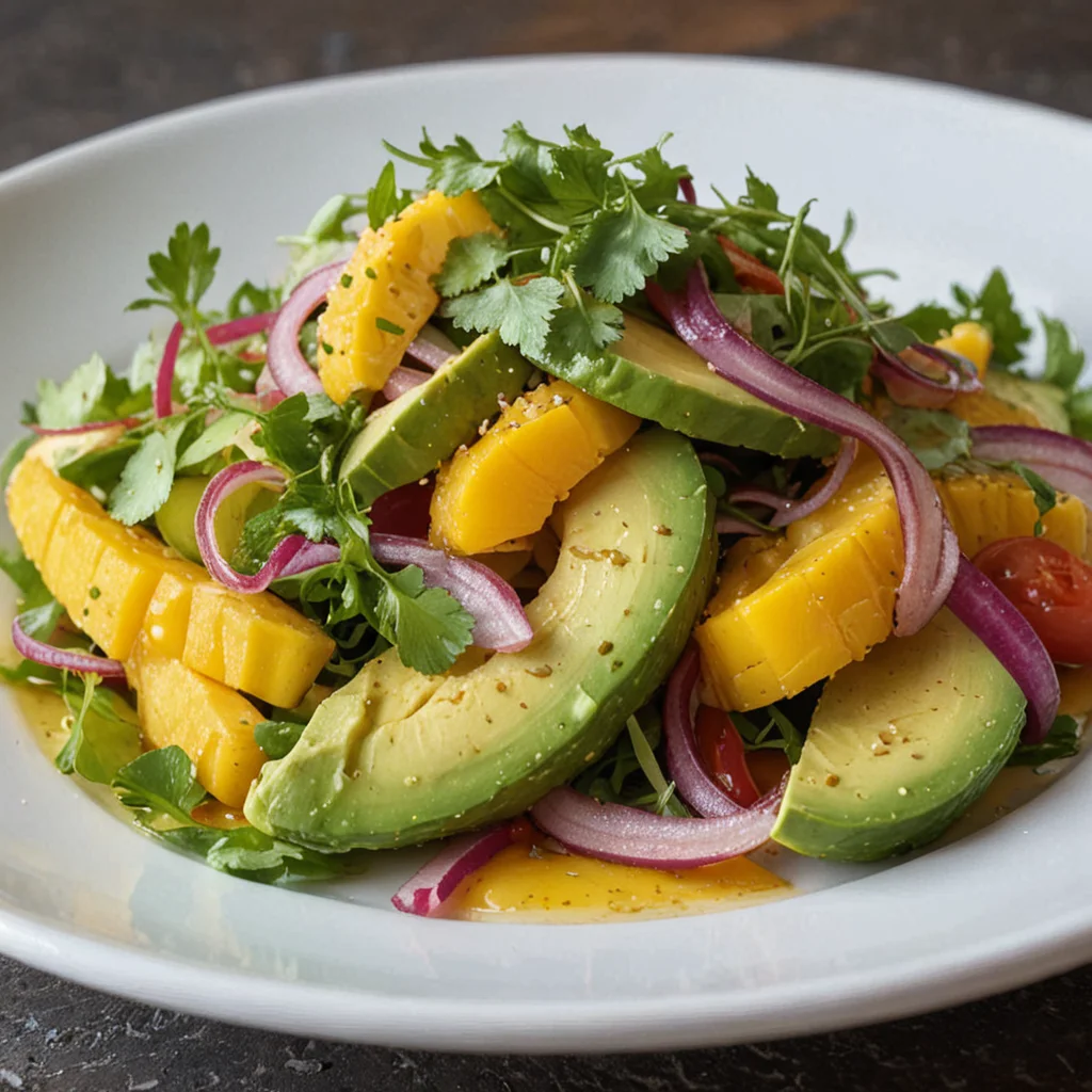 Avocado Mango Salad with Zesty Lime Dressing Pleases!