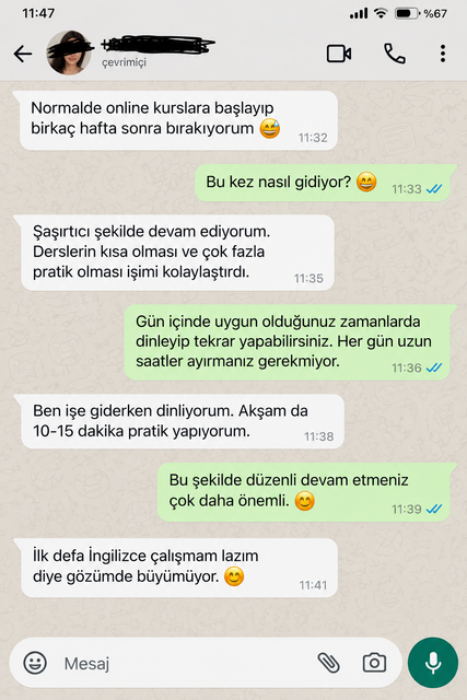 Nexo İngilizce öğrenci yorumu