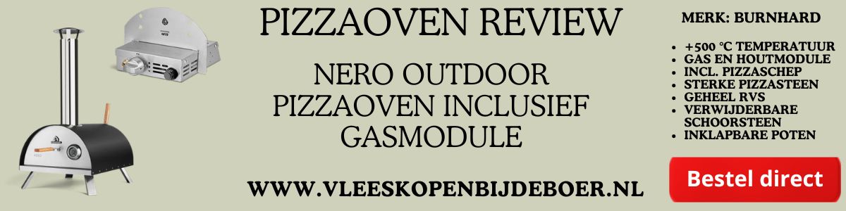 Nero Outdoor Pizzaoven met Gasmodule van Burnhard - Incl. pizzaschep en sterke pizzasteen - www.Vleeskopenbijdeboer.nl