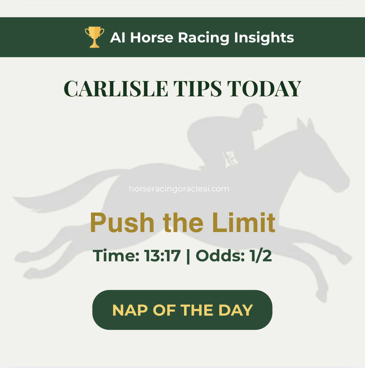 Push The Limit NAP — Carlisle 13:17 Horse Racing Tip, October 22