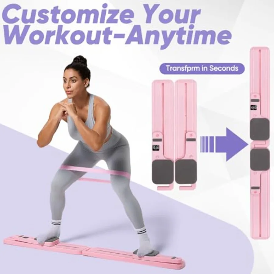 Portable Pilates Reformer Set for Women Multi-Functional Pilates Exercise Board with Resistance Bands for Home Workouts Core St view 3