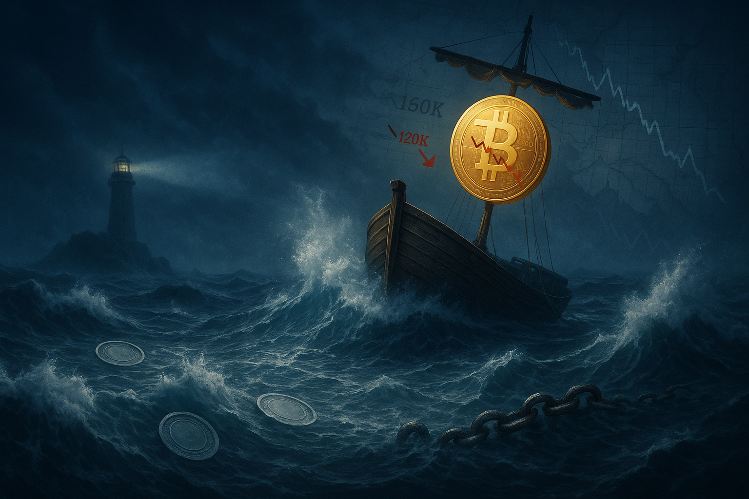 Visual representation of Bitcoin market adjustments by Galaxy Digital, showing a revised $120K year-end target amid shifting dynamics
