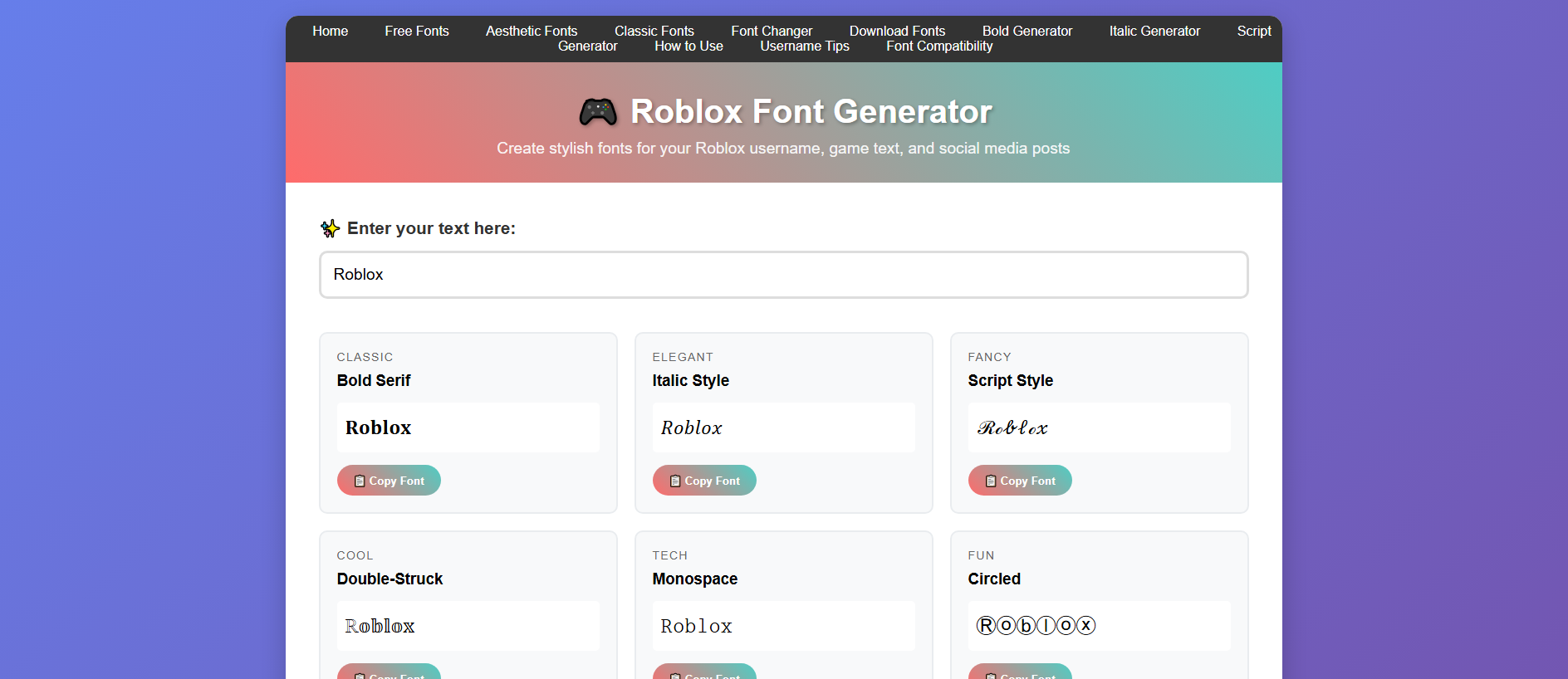 Stored capture of robloxfontgenerator.buzz