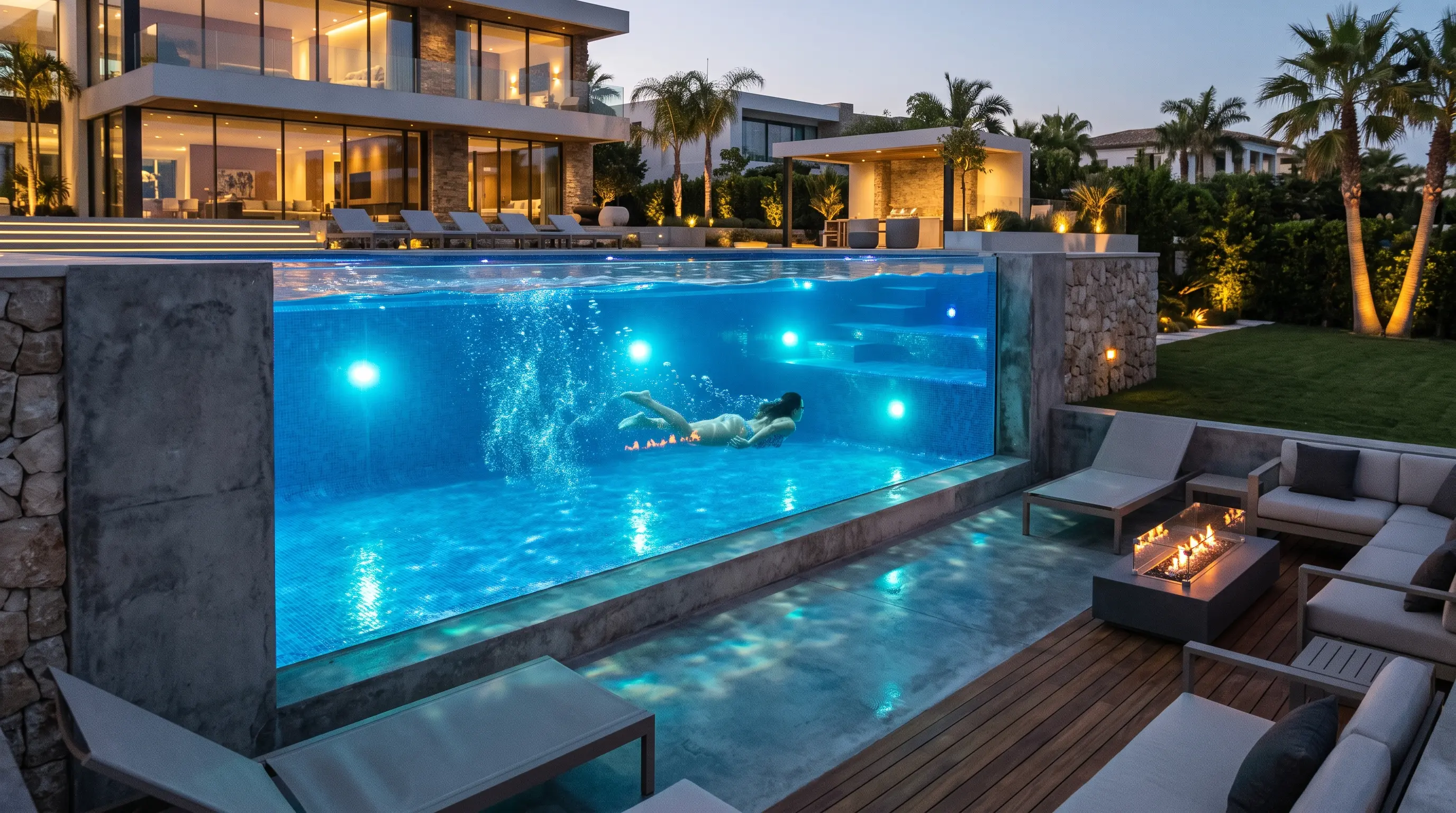 Transparent Acrylic Pool Walls