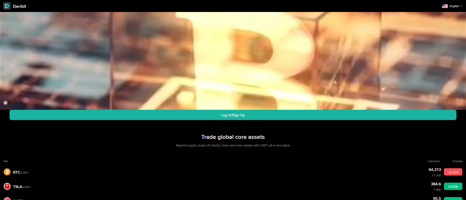 Forensic screenshot of m.deribitone.cc showing the phishing page layout