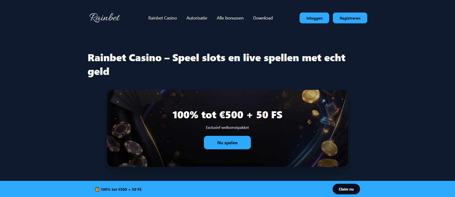 Forensic screenshot of rainbets-nl.nl showing the phishing page layout