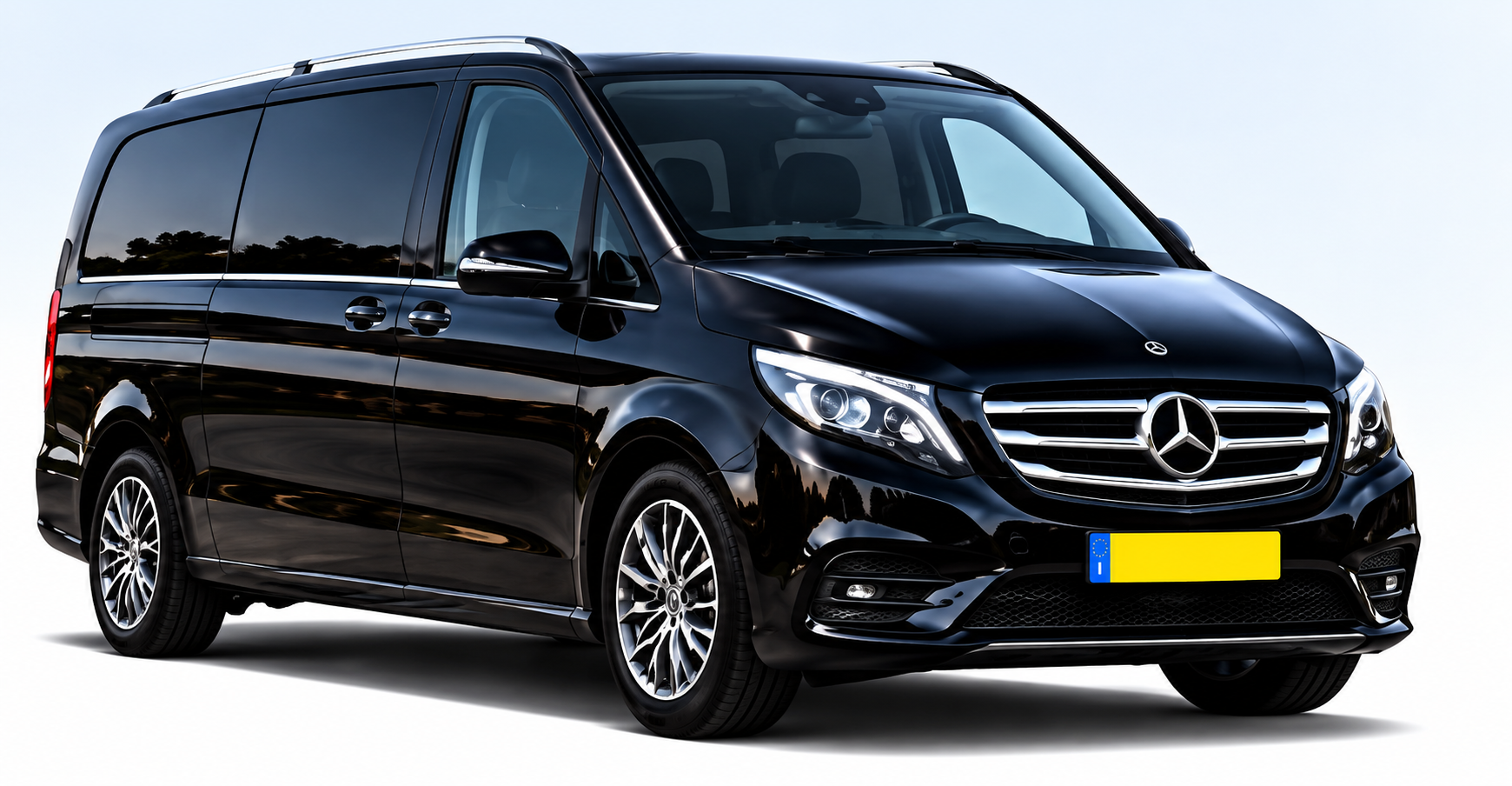Zwarte Mercedes V-Klasse personenbus