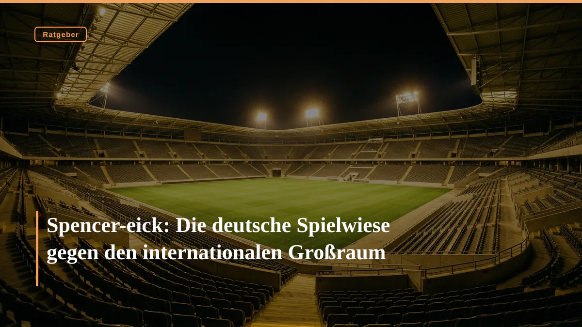 Spencer-eick: Die deutsche Spielwiese gegen den internationalen Großraum
