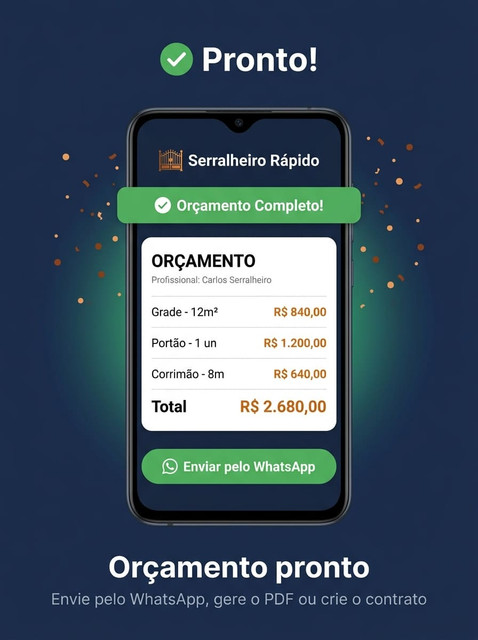 Pronto! Orçamento completo