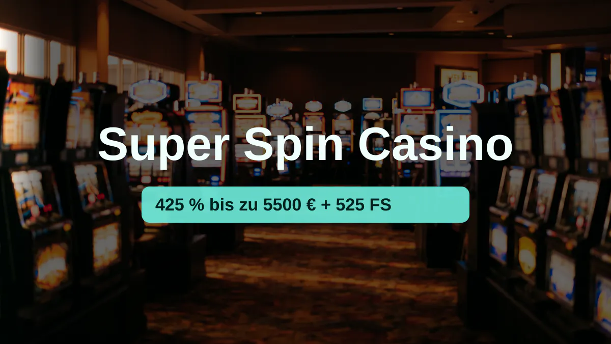 Super Spin Casino — Willkommensbonus 425 % bis zu 5500 € + 525 FS, Zahlungen: Visa, Mastercard, Sofort, Interac, Apple Pay