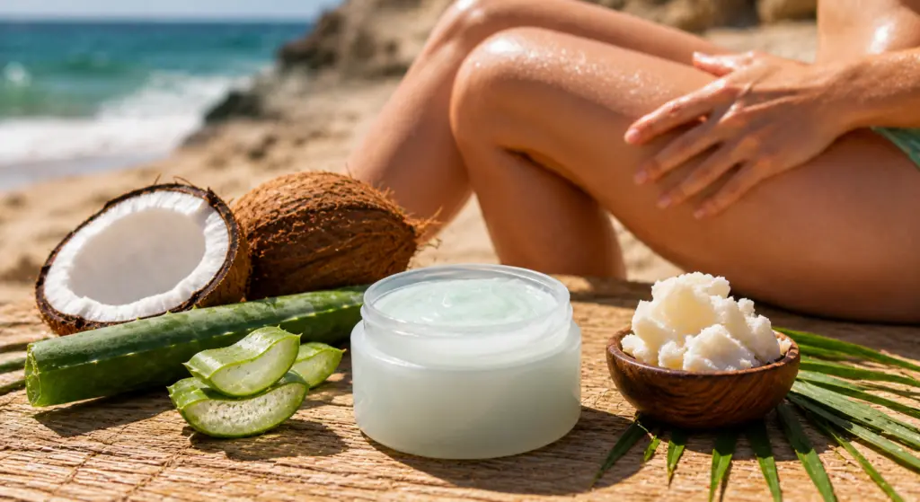 Cremă naturală de refacere a pielii după expunerea la soare