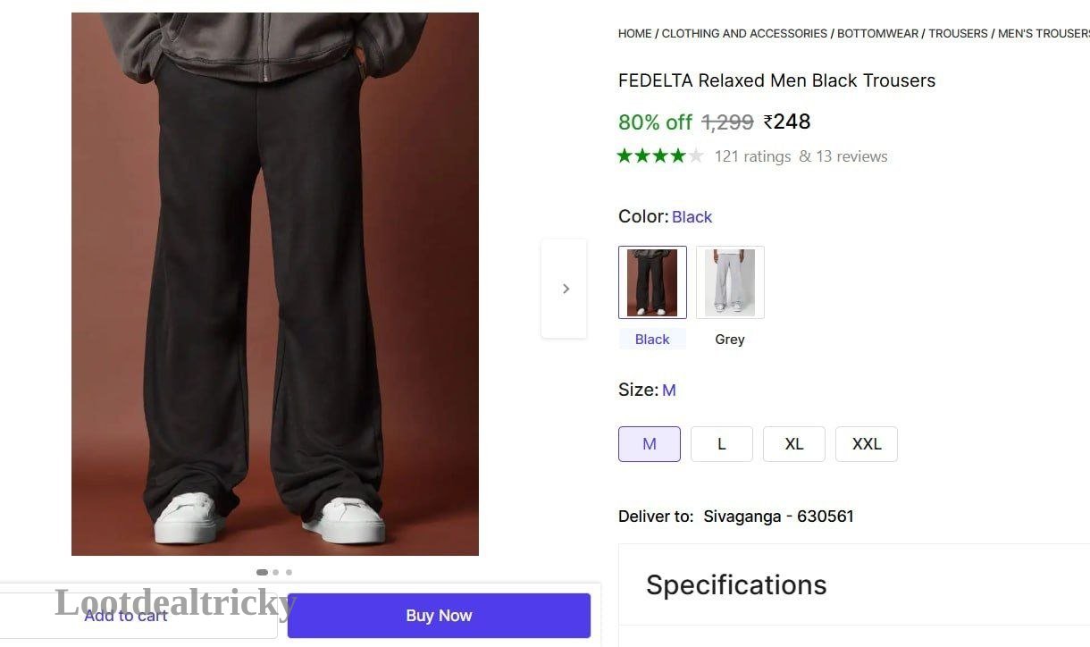 Relaxed Men Black – Just ₹248 | Exclusive Sale Discount