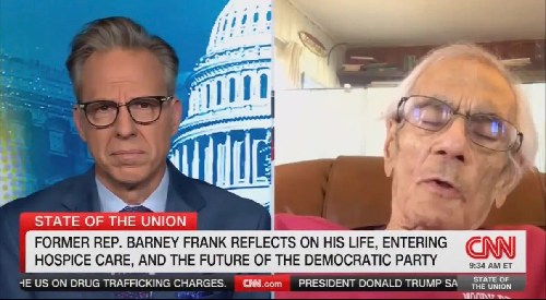 A dying Barney Frank on cable news.