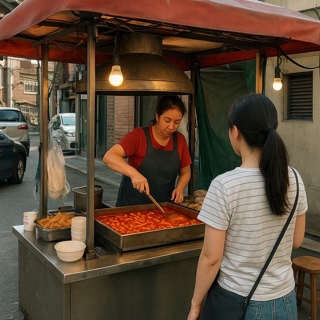 korean street food tteokbokki stall