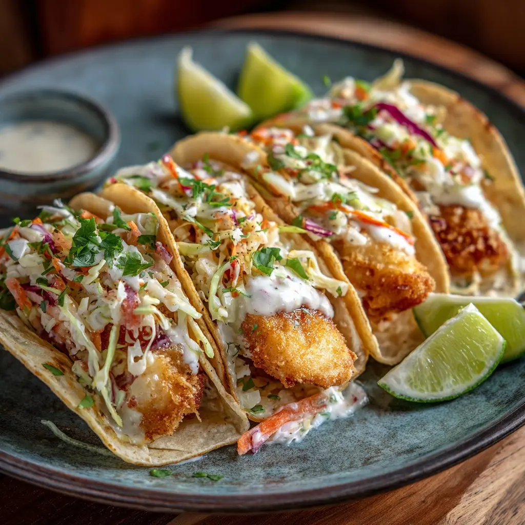 Crispy Fish Tacos with Slaw