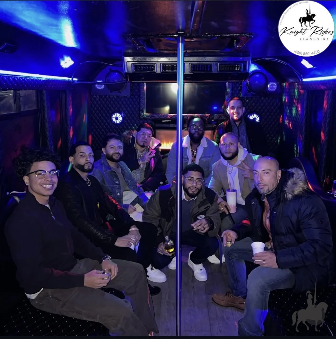 Knight Riders party bus New Jersey exterior