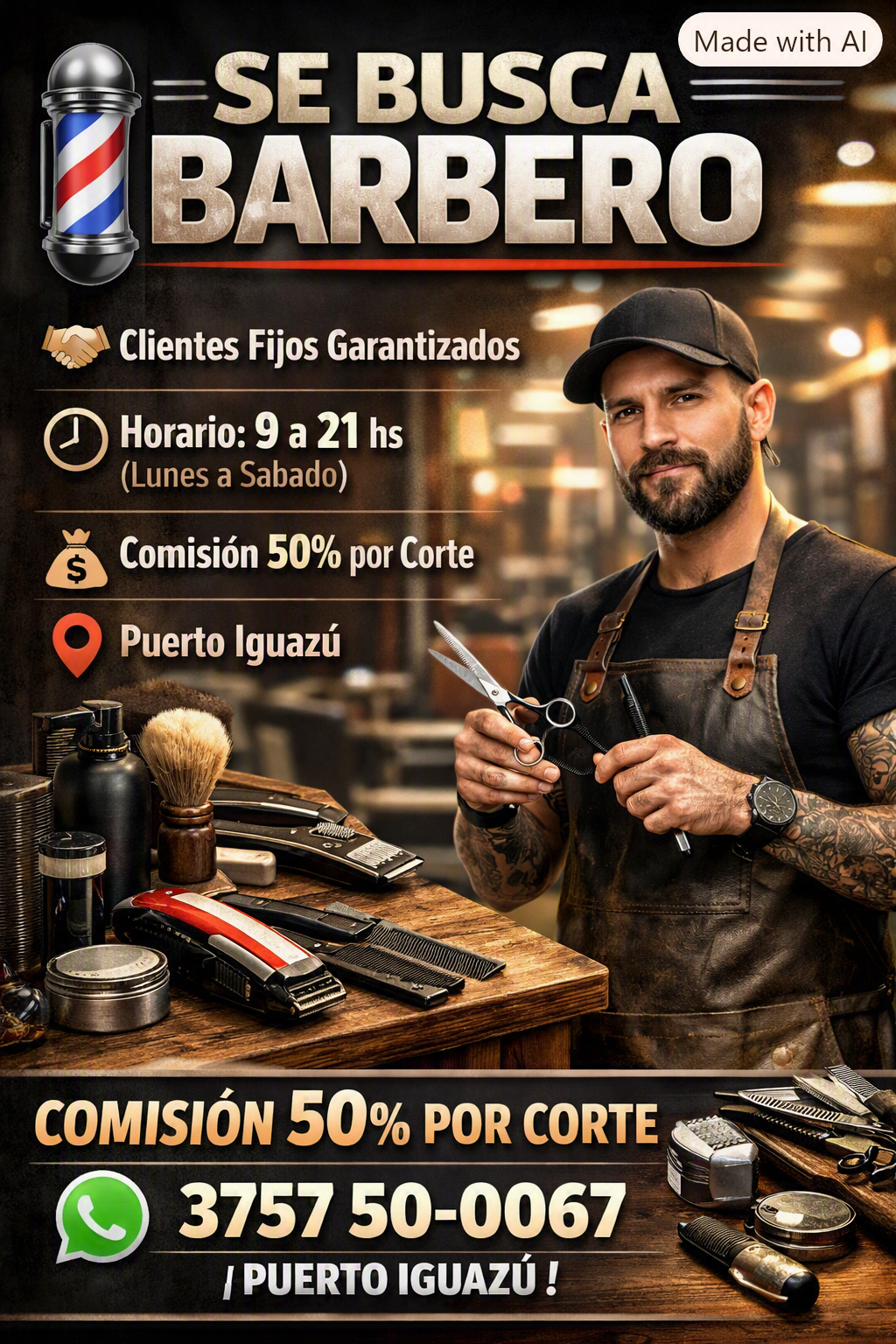 Se Busca Barbero en Puerto Iguazú