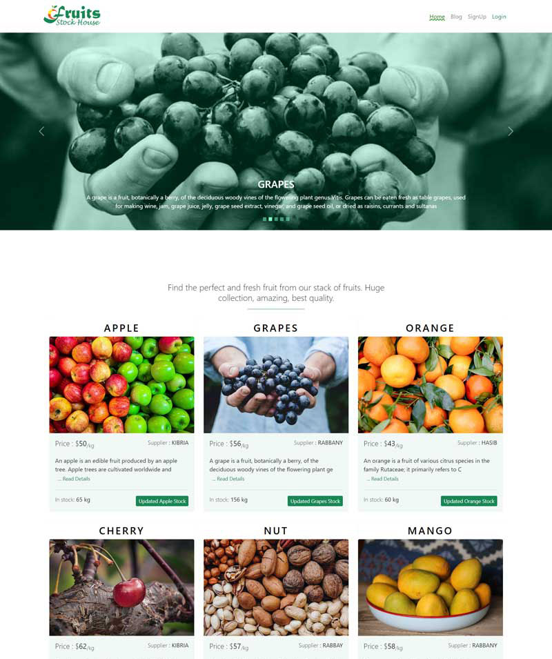 Fruits Stock House project preview