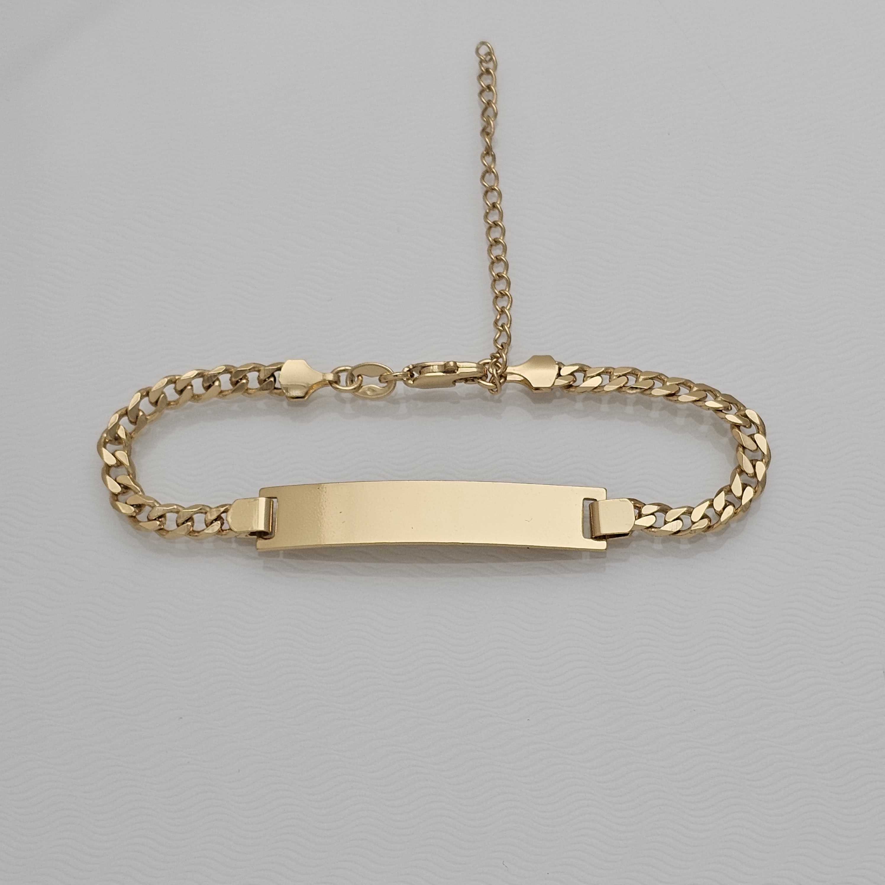 PULSERA CUBANA PLACA 17.5CM+5CM EXT 4MM