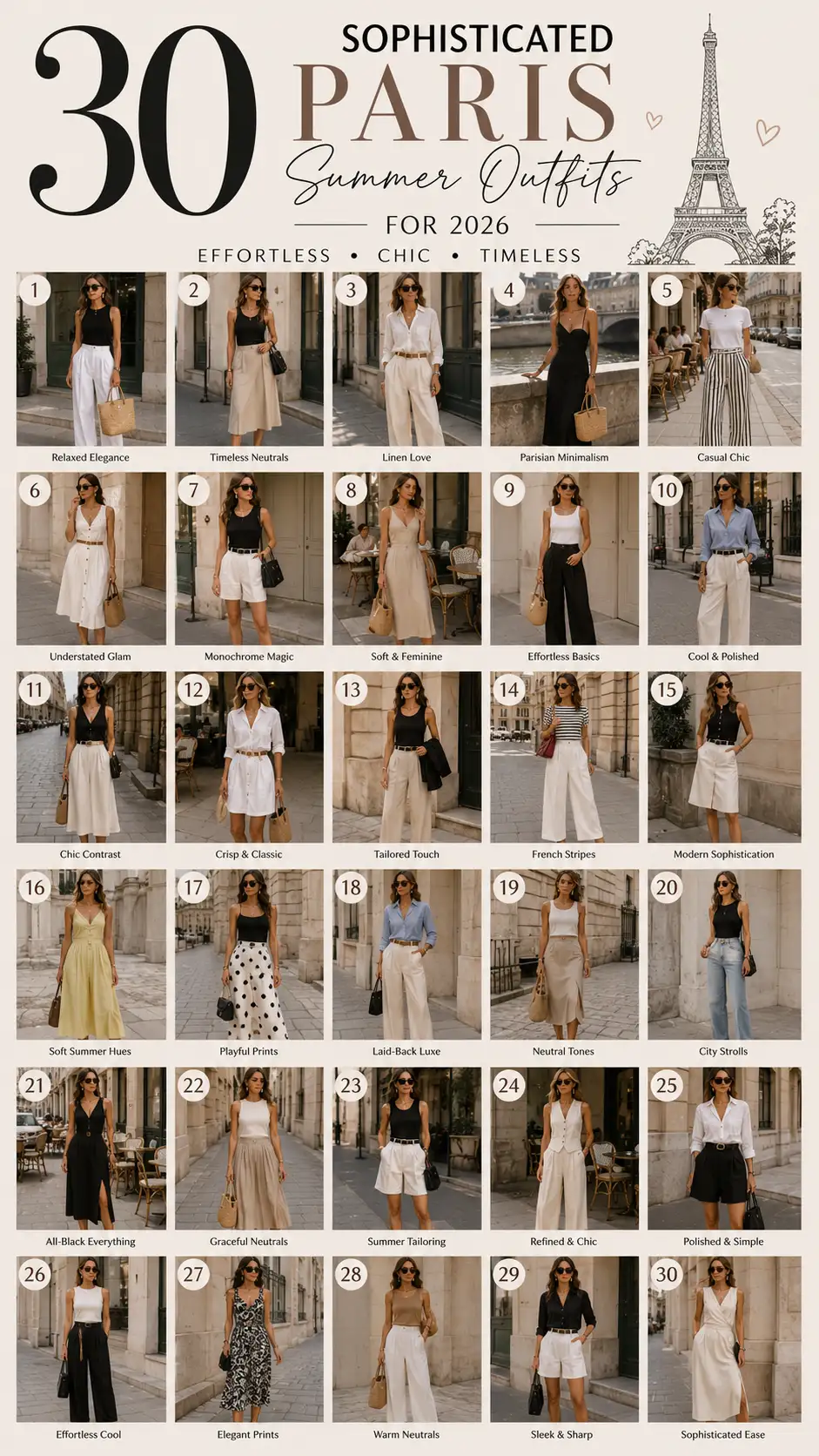 30 Sophisticated Paris Summer Outfits for 2026