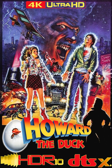 Howard the Duck 1986, 4K, MOVIE, ART, COVER, POSTER, Lea Thompson; Jeffrey Jones; Tim Robbins