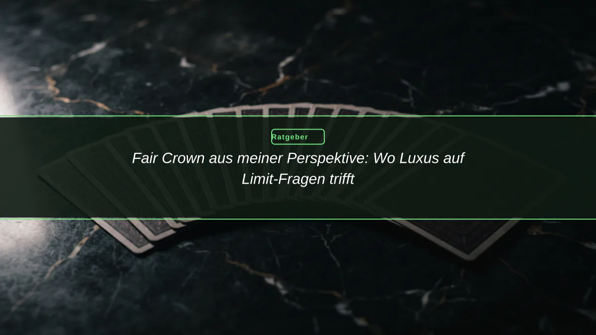 Fair Crown aus meiner Perspektive: Wo Luxus auf Limit-Fragen trifft