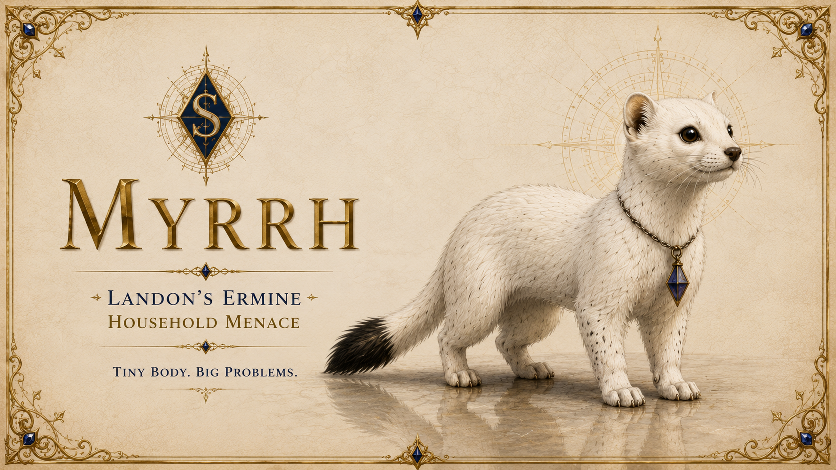 Myrrh, Landon Serpentine's ermine household companion.