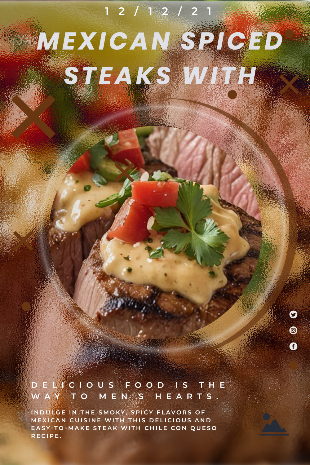 Mexican Spiced Steaks with Chile Con Queso