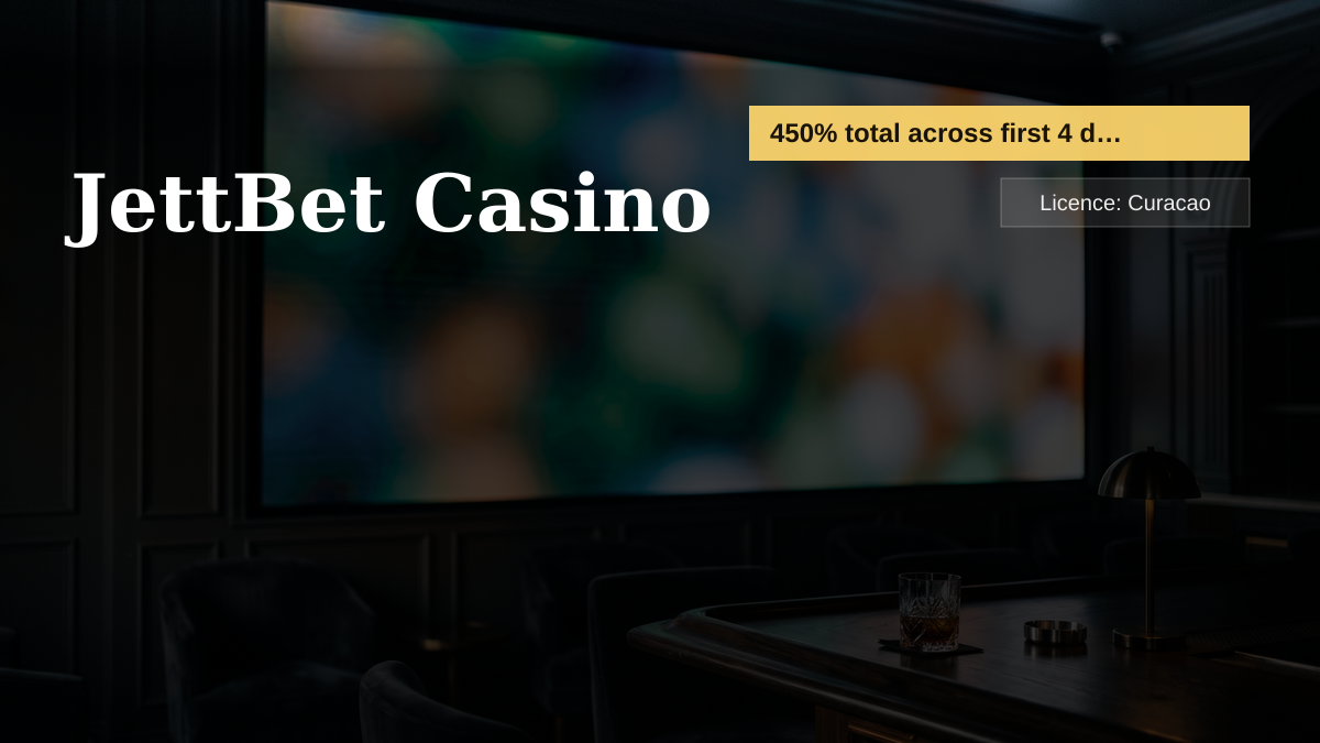 JettBet Casino — welcome bonus 450% total across first 4 deposits, max €6,000 + 425 FS, payments: Visa, Mastercard, Skrill, Neteller, Paysafecard