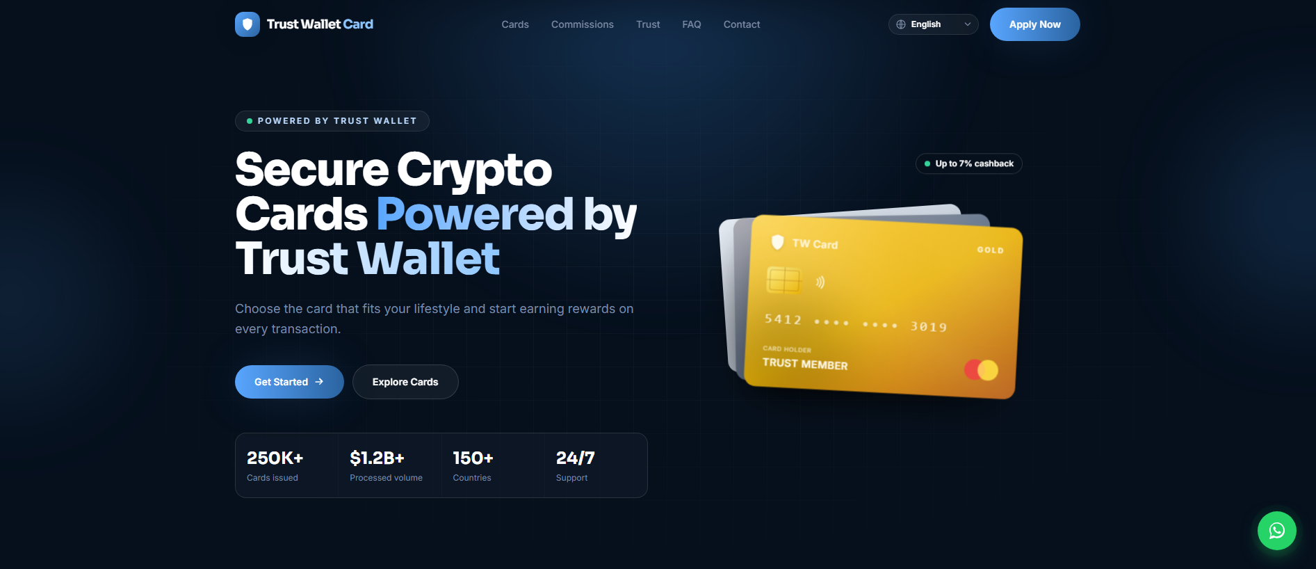 Forensic screenshot of trustwalletcard.it showing the phishing page layout
