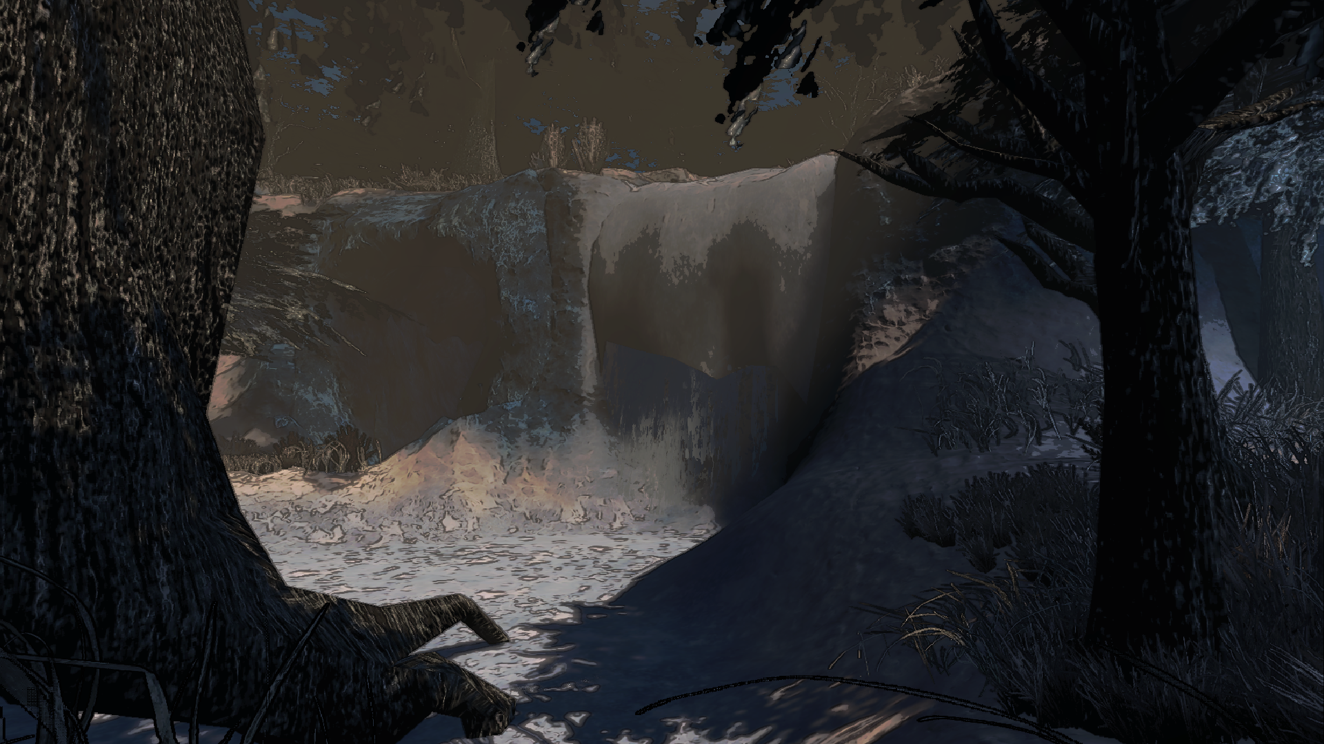 Frozen waterfall