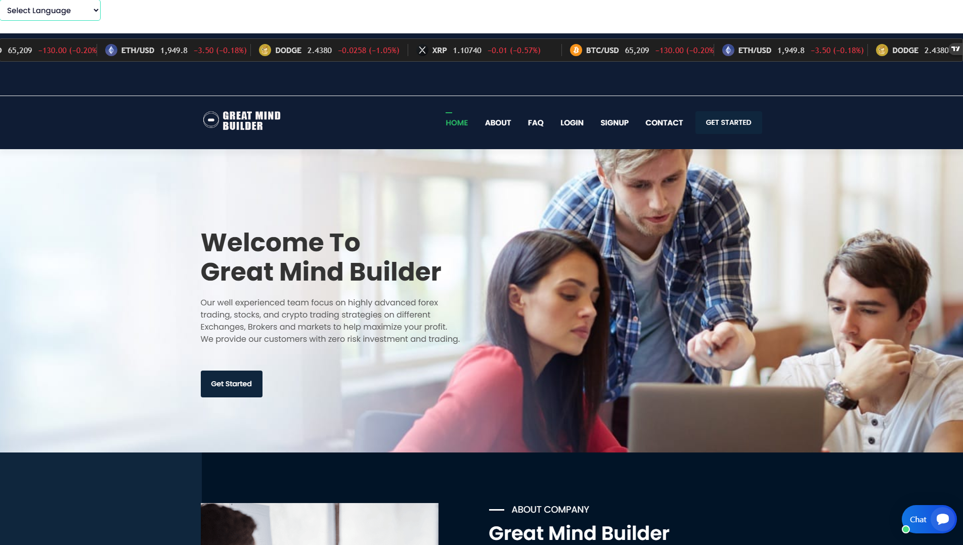 Forensic screenshot of greatmindcapital.com showing the phishing page layout