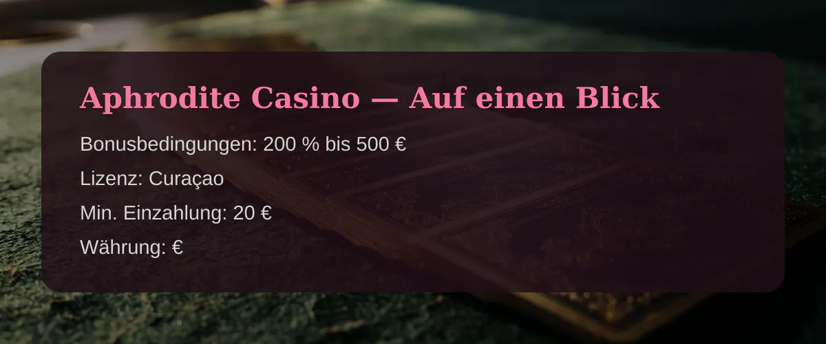 Aphrodite Casino — Auf einen Blick
