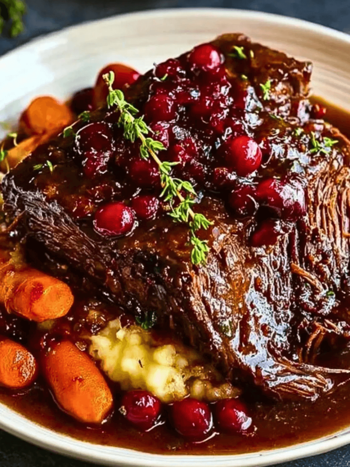 Slow-Braised Beef Roast with Cranberry Balsamic Glaze step photo