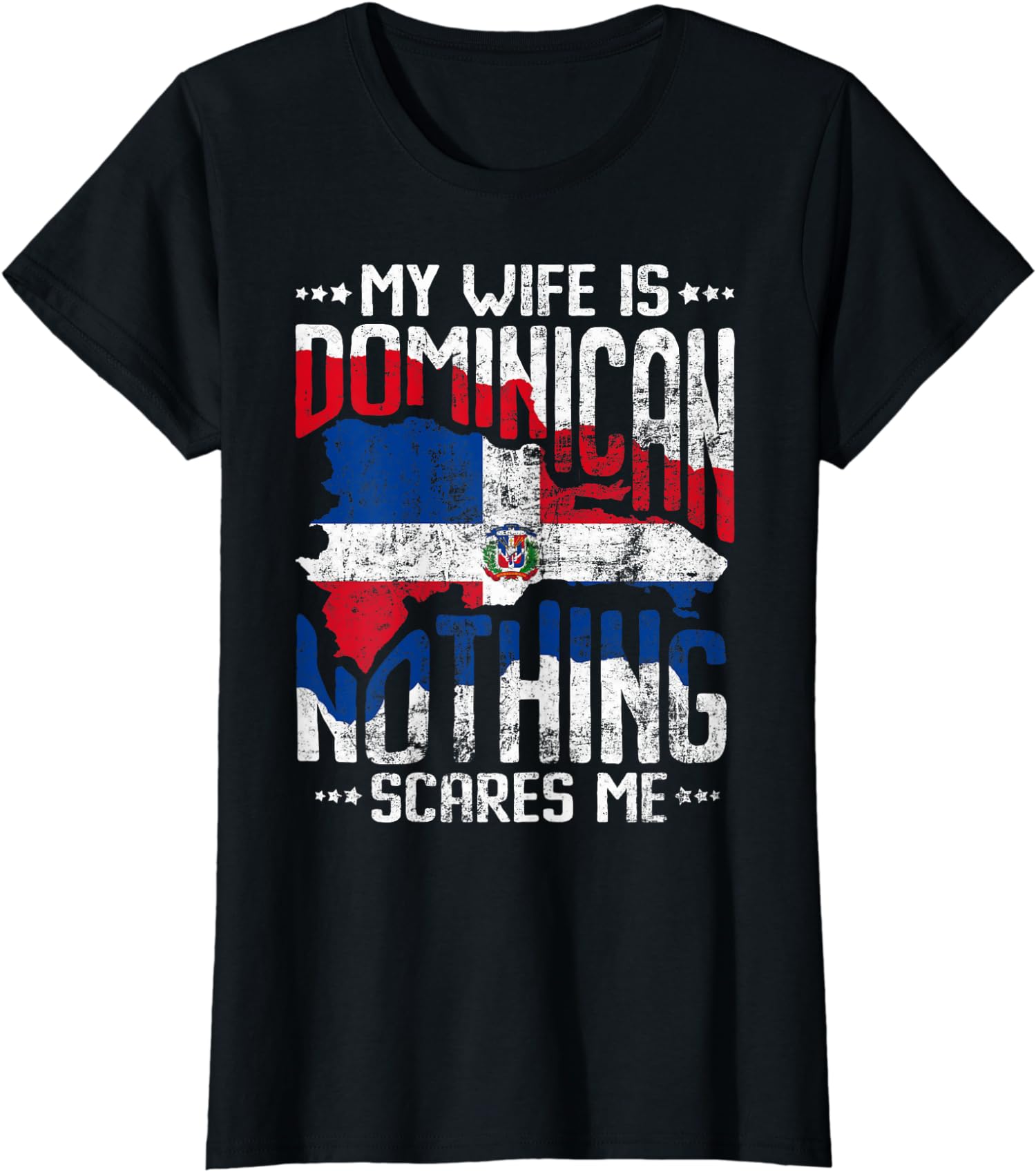 My Wife Is Dominican Republic Hispanic Heritage Roots Ladies’ Crewneck T-Shirt