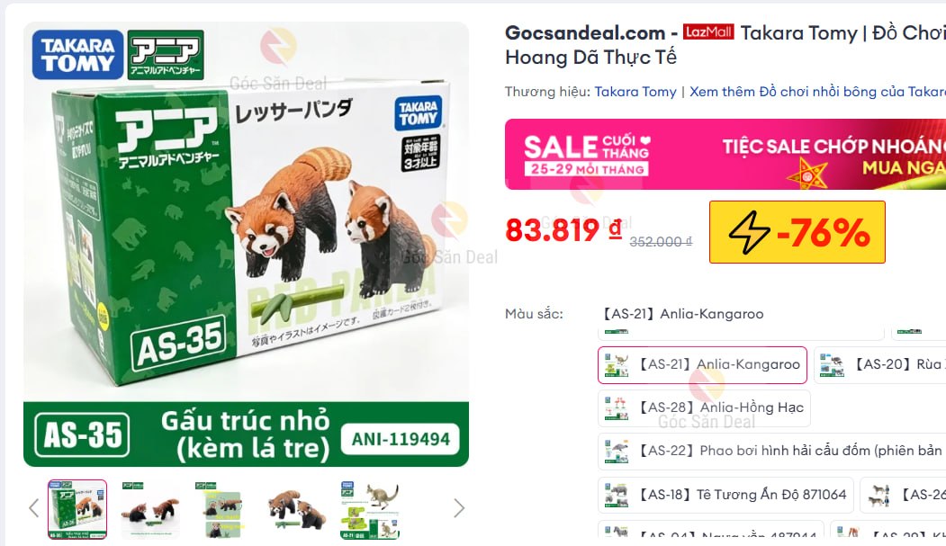 Takara Tomy | Đồ Chơi Mô Hình Động Vật Hoang Dã Thực Tế