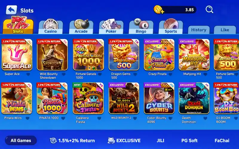 PTGaming Game Categories Mobile Preview