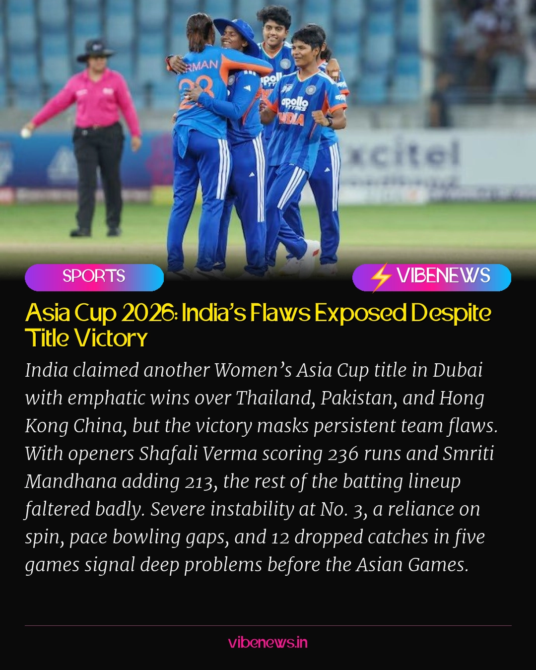 Asia Cup 2026: India’s Flaws Exposed Despite Title Victory
