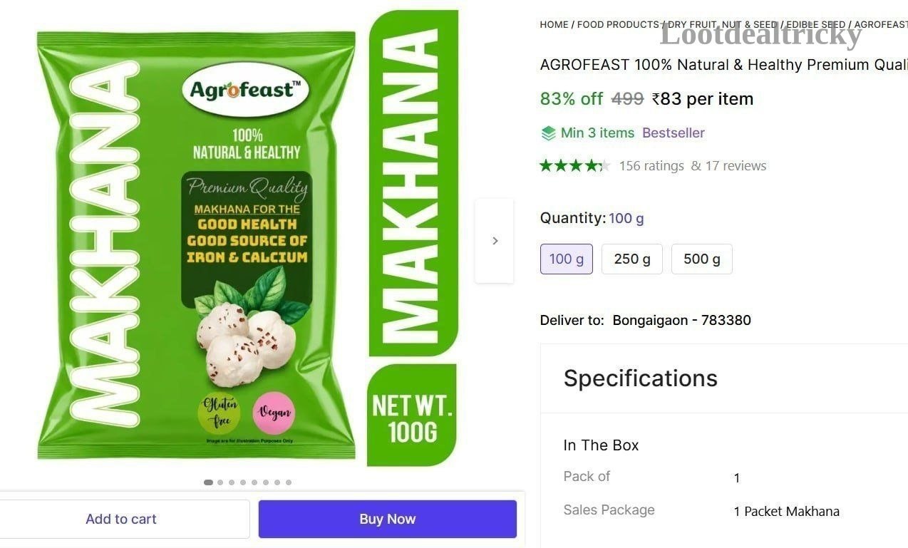Makhana 100gm Flipkart Offer Image