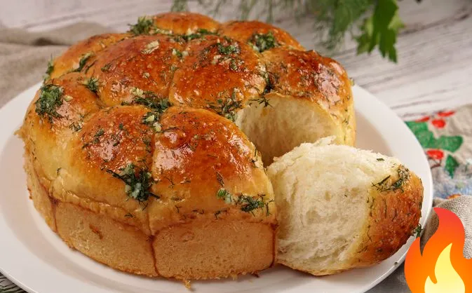 Постер Пампушки с чесночно-укропным маслом