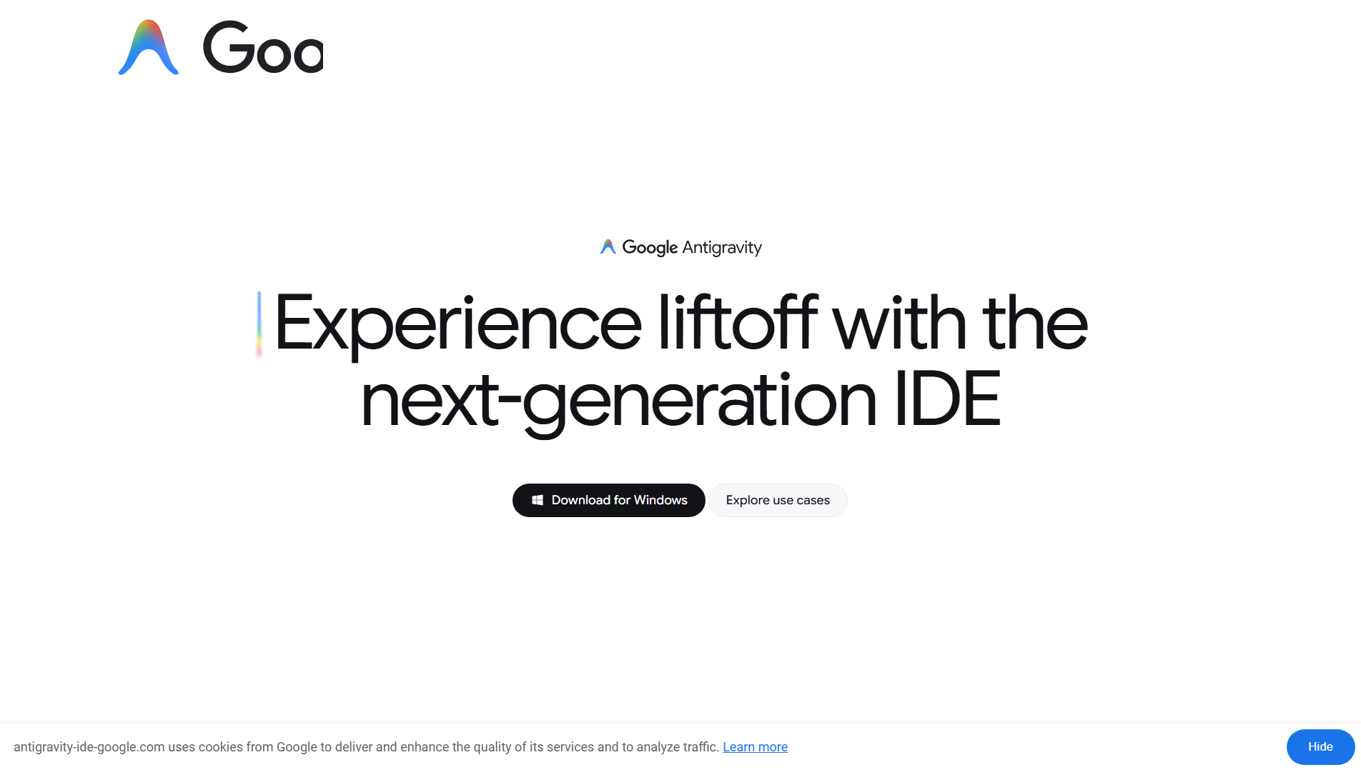 Stored capture of antigravity-ide-google.com
