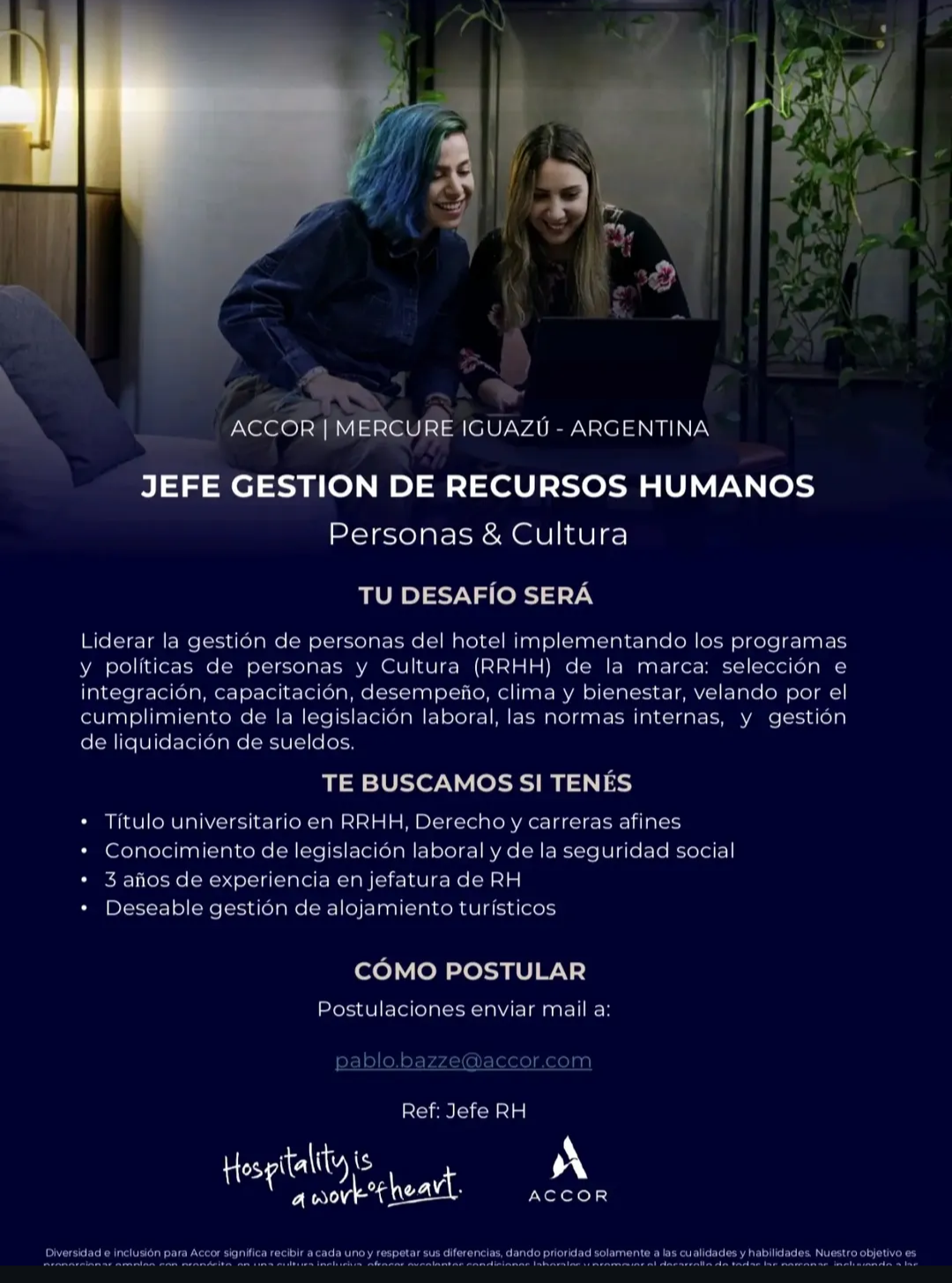 Se Busca Jefe de Gestión de Recursos Humanos en Puerto Iguazú