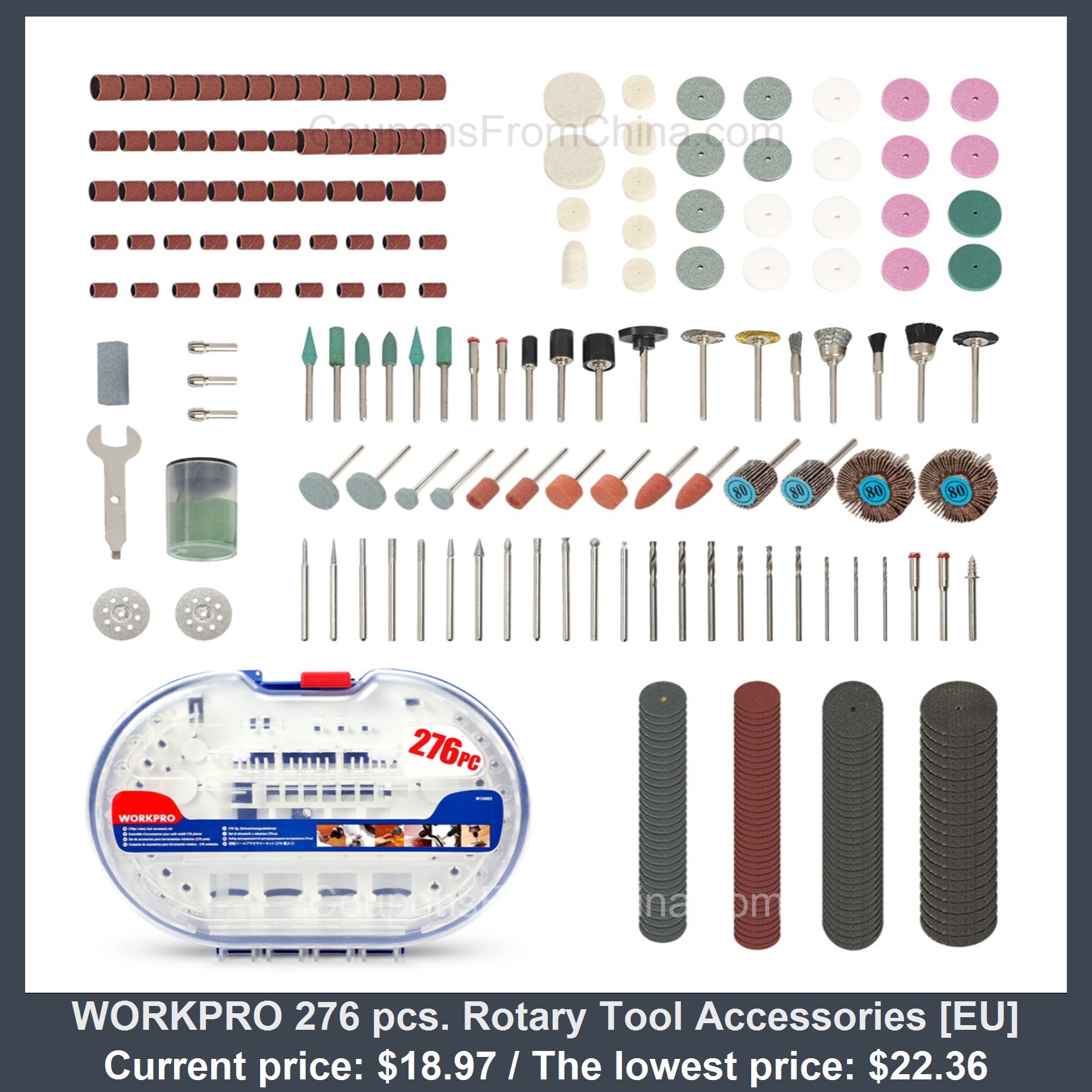 WORKPRO 276 pcs. Rotary Tool Accessories [EU] for 18.97 USD with coupon ...