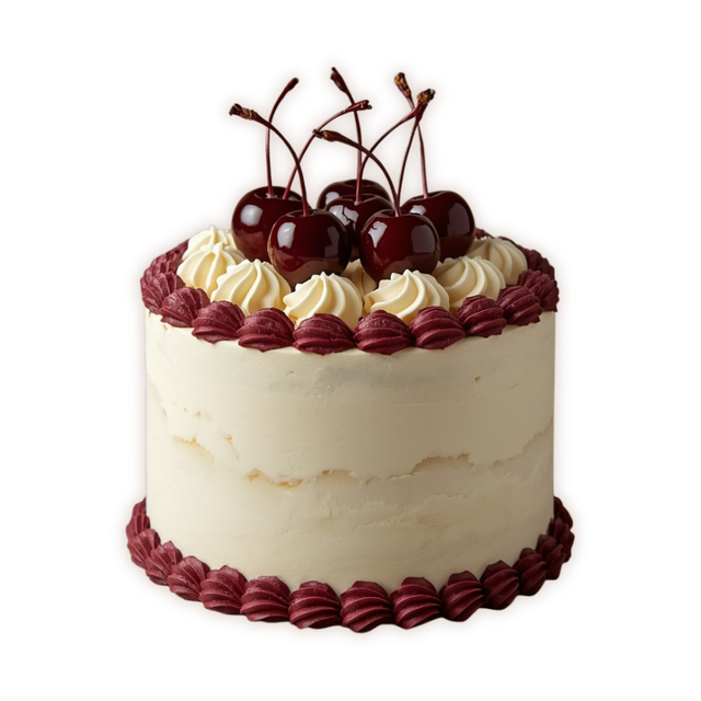 White & Crimson Cherry Cake
