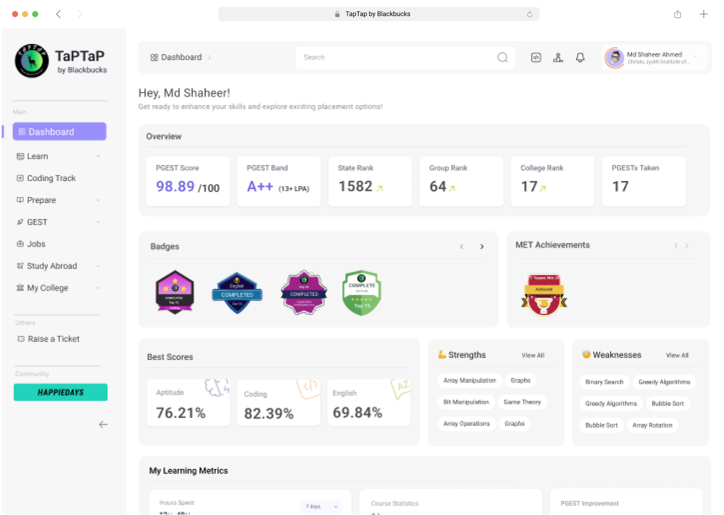 Dashboard UI